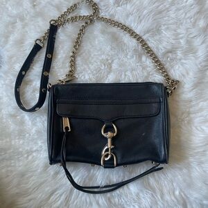 Rebecca Minkoff Black Crossbody Bag with Gold Accents